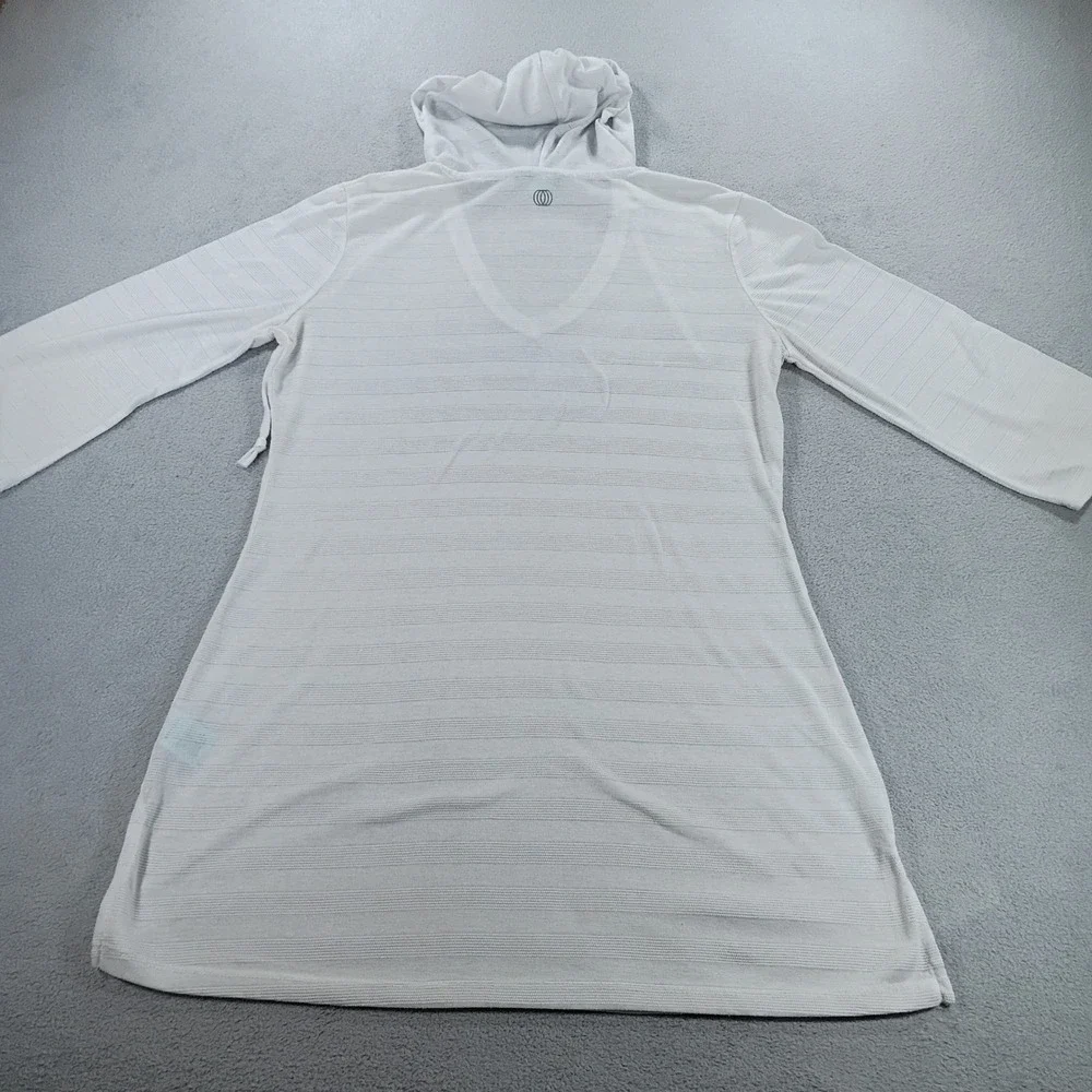 Balance Collection Women Swim Cover-Up White Medium Hooded Tunic